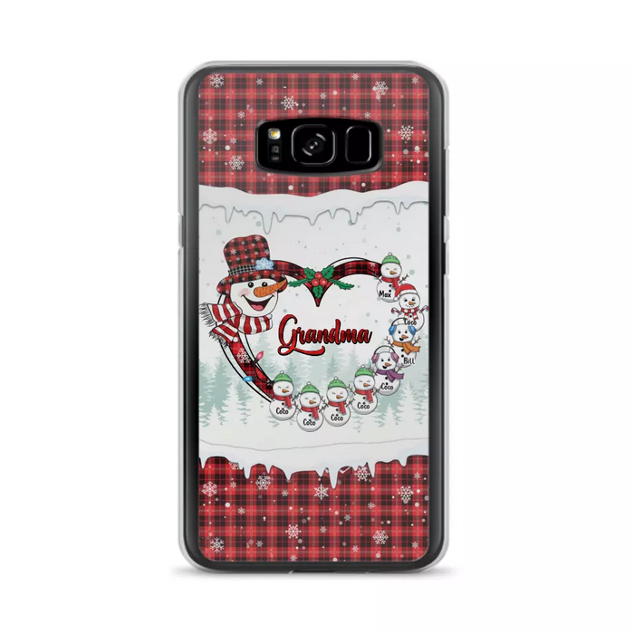 Custom Personalized Christmas Grandma Children Phone Case - Gift For Grandma/ Mom - Upto 8 Kids - Case For iPhone/ Samsung