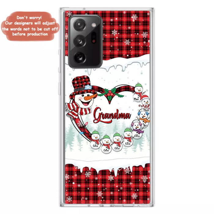 Custom Personalized Christmas Grandma Children Phone Case - Gift For Grandma/ Mom - Upto 8 Kids - Case For iPhone/ Samsung