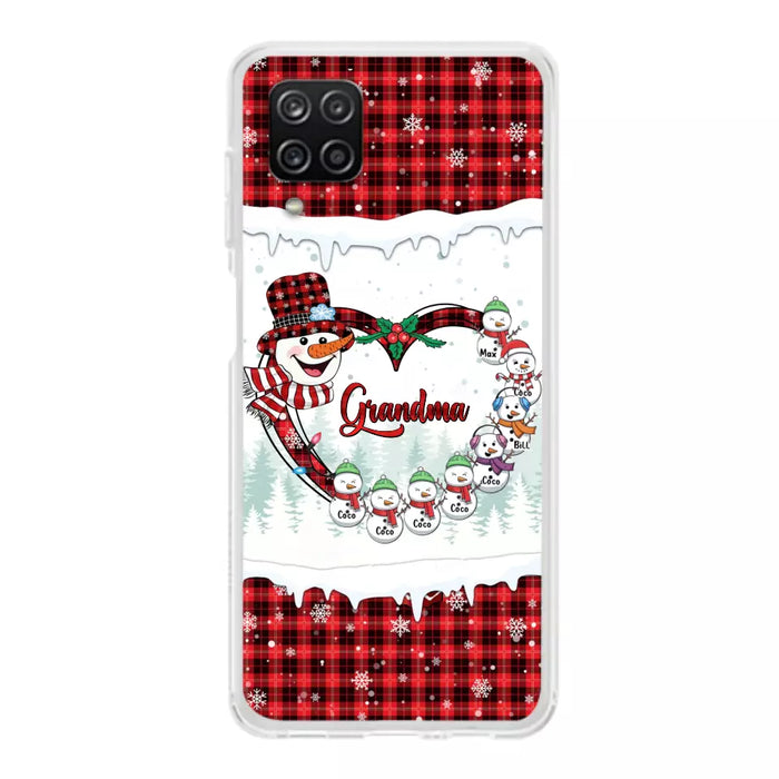 Custom Personalized Christmas Grandma Children Phone Case - Gift For Grandma/ Mom - Upto 8 Kids - Case For iPhone/ Samsung