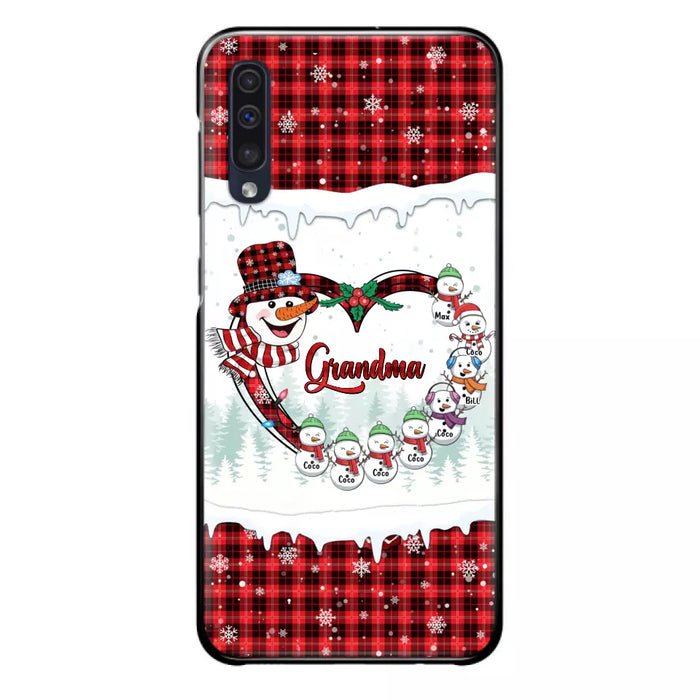 Custom Personalized Christmas Grandma Children Phone Case - Gift For Grandma/ Mom - Upto 8 Kids - Case For iPhone/ Samsung