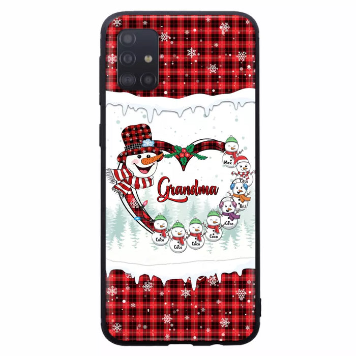 Custom Personalized Christmas Grandma Children Phone Case - Gift For Grandma/ Mom - Upto 8 Kids - Case For iPhone/ Samsung