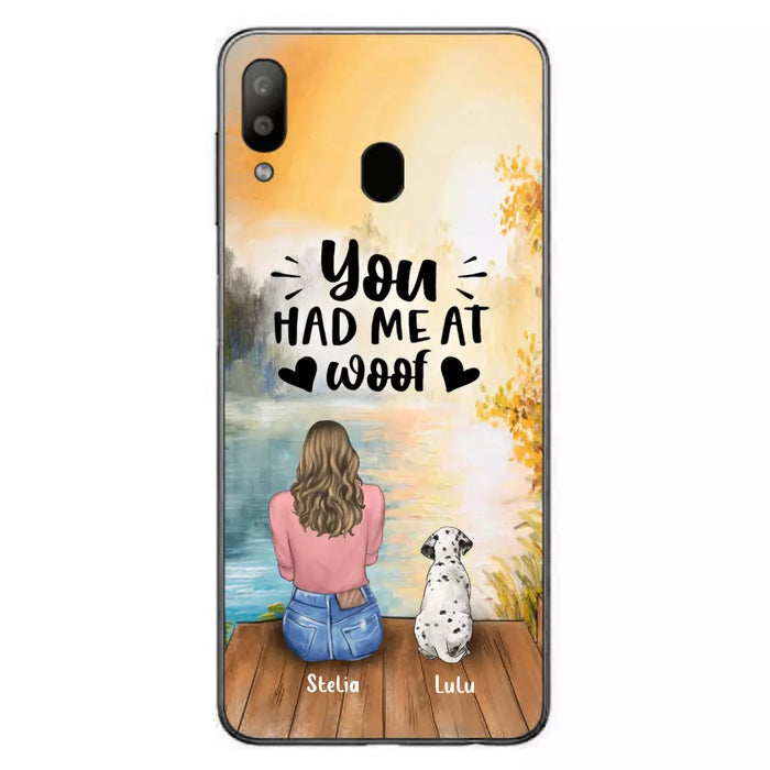 Custom Personalized Dog Mom Phone Case - Gifts For Dog Lovers With Upto 4 Dogs - You Had Me At Woof - Case For iPhone, Samsung