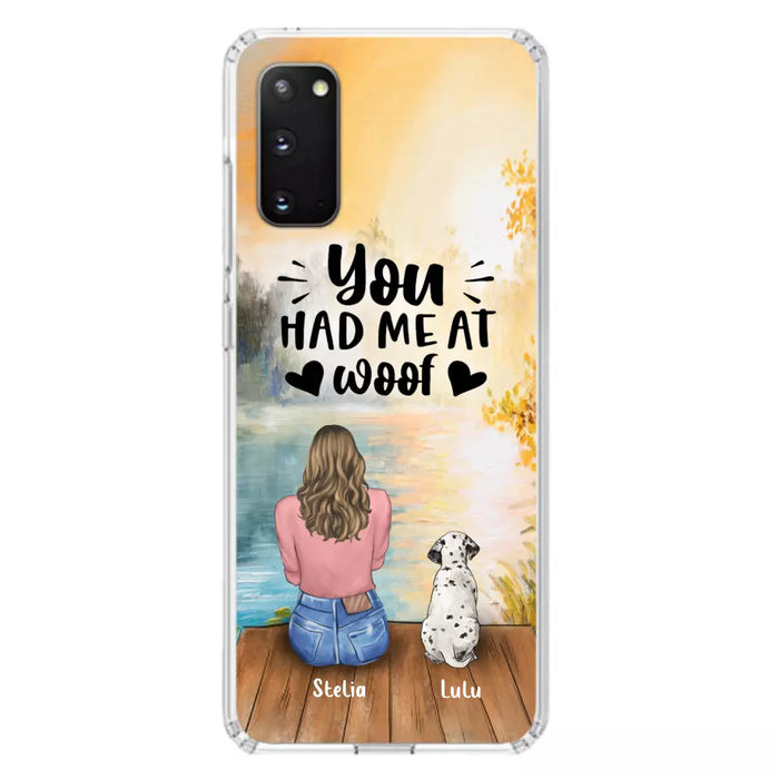 Custom Personalized Dog Mom Phone Case - Gifts For Dog Lovers With Upto 4 Dogs - You Had Me At Woof - Case For iPhone, Samsung