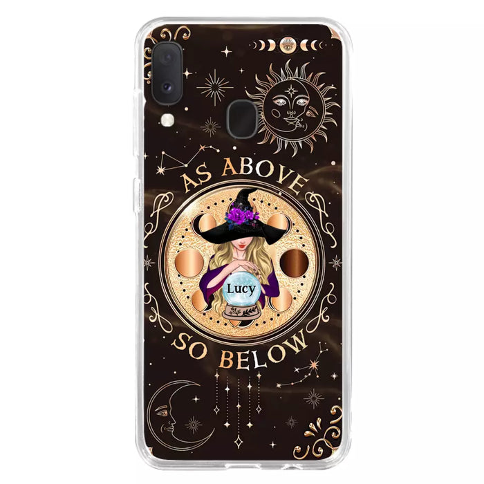 Custom Personalized Witch Phone Case - Gift Idea For Halloween Day - As Above So Below - Case For iPhone/Samsung