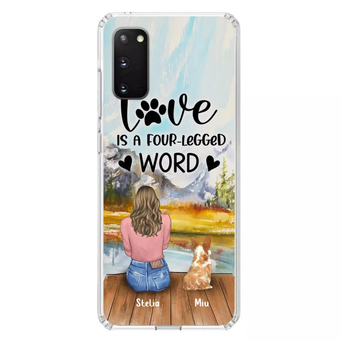 Custom Personalized Pet Mom/Pet Dad Phone Case - Gifts For Pet Lovers With Upto 4 Pets - Love Is A Four-Legged Word