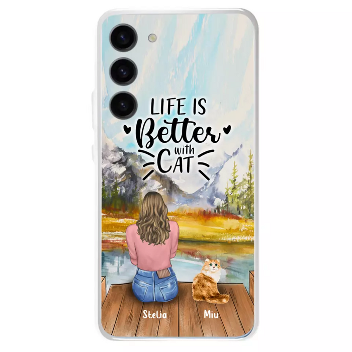 Custom Personalized Cat Mom Phone Case - Gifts For Cat Lovers With Upto 4 Cats - You Had Me At Meow - Case For iPhone, Samsung And Xiaomi