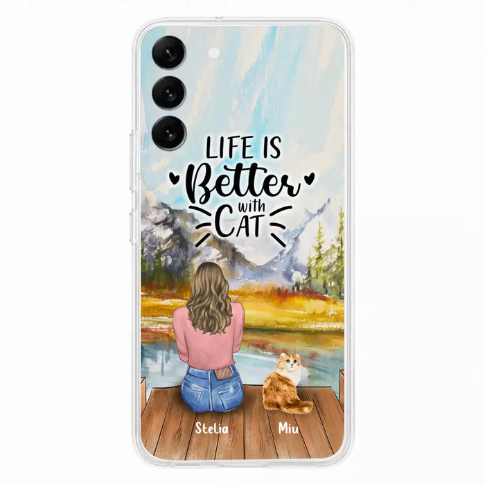 Custom Personalized Cat Mom Phone Case - Gifts For Cat Lovers With Upto 4 Cats - You Had Me At Meow - Case For iPhone, Samsung And Xiaomi