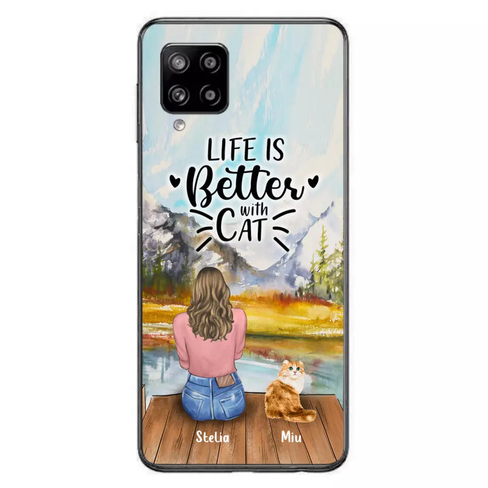 Custom Personalized Cat Mom Phone Case - Gifts For Cat Lovers With Upto 4 Cats - You Had Me At Meow - Case For iPhone, Samsung And Xiaomi