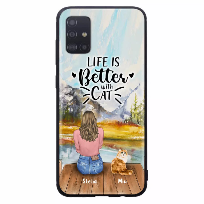 Custom Personalized Cat Mom Phone Case - Gifts For Cat Lovers With Upto 4 Cats - You Had Me At Meow - Case For iPhone, Samsung And Xiaomi