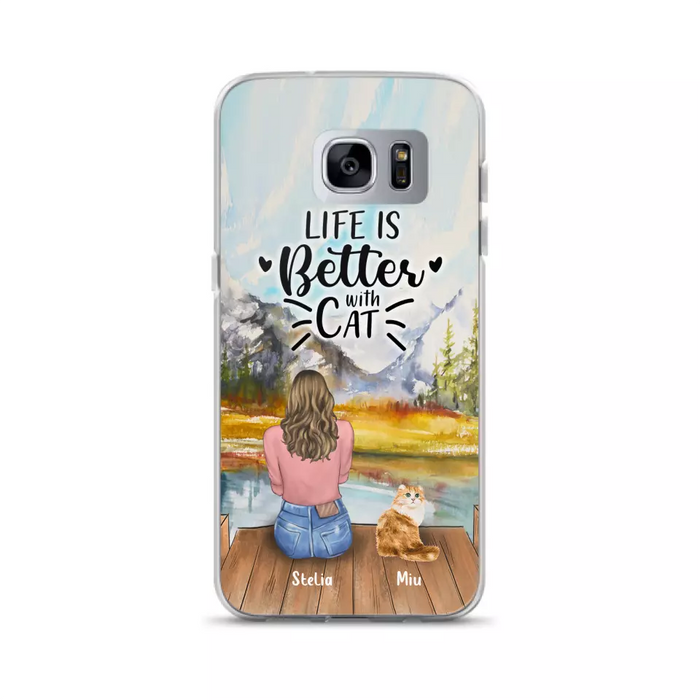 Custom Personalized Cat Mom Phone Case - Gifts For Cat Lovers With Upto 4 Cats - You Had Me At Meow - Case For iPhone, Samsung And Xiaomi