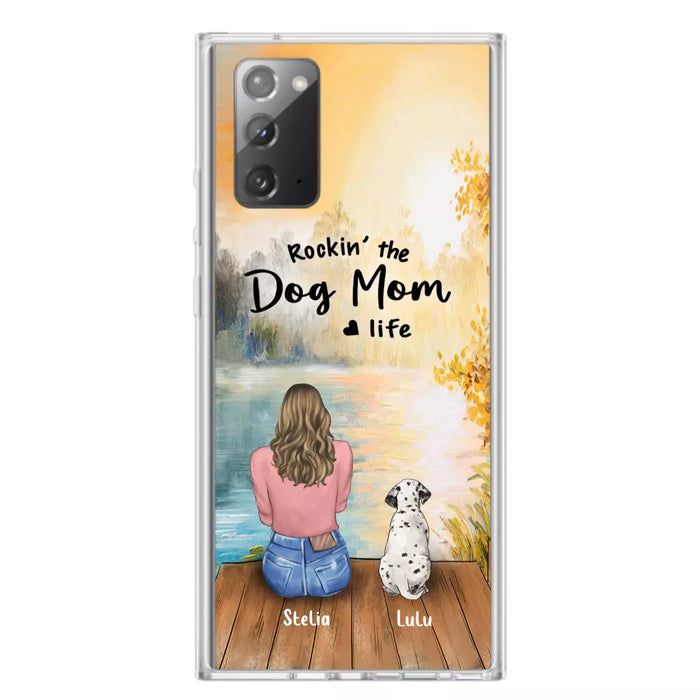 Custom Personalized Dog Mom Phone Case - Gifts For Dog Lovers With Upto 4 Dogs - Rockin' The Dog Mom Life - Case For iPhone, Samsung And Xiaomi