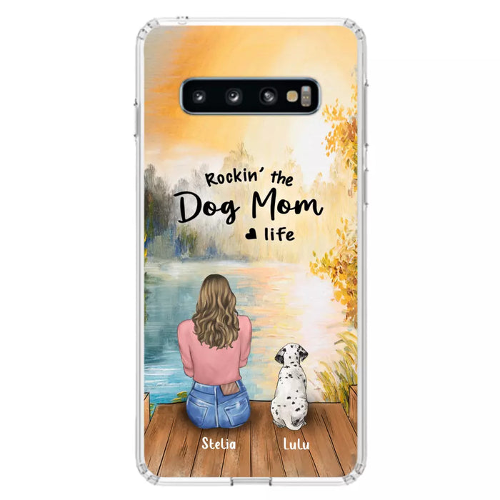 Custom Personalized Dog Mom Phone Case - Gifts For Dog Lovers With Upto 4 Dogs - Rockin' The Dog Mom Life - Case For iPhone, Samsung And Xiaomi