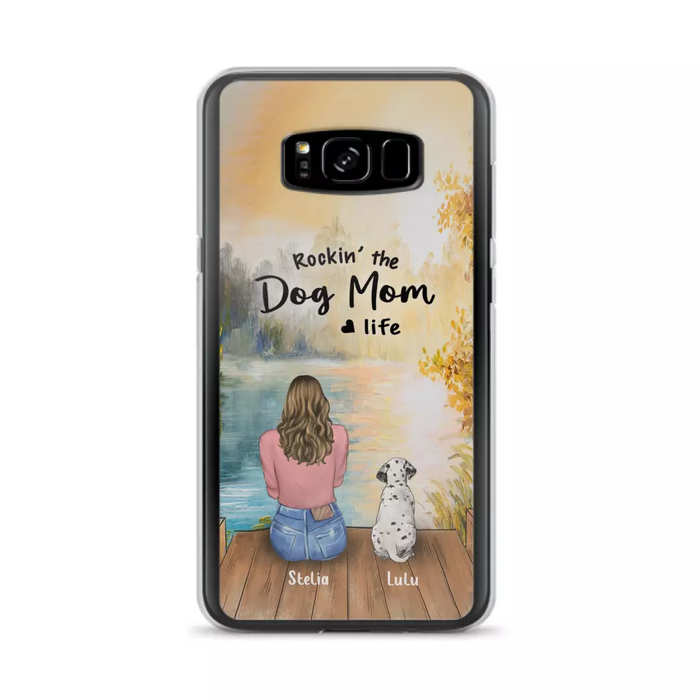 Custom Personalized Dog Mom Phone Case - Gifts For Dog Lovers With Upto 4 Dogs - Rockin' The Dog Mom Life - Case For iPhone, Samsung And Xiaomi