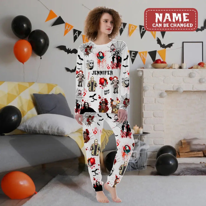 Personalized Horror AOP Women's Pajamas - Gift Idea For Friends/Halloween