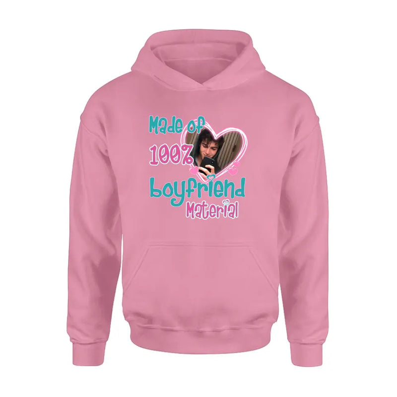 Personalized Boyfriend Material T-shirt/Long Sleeve/Sweatshirt/Hoodie - Upload Photo - Couple Gift Idea