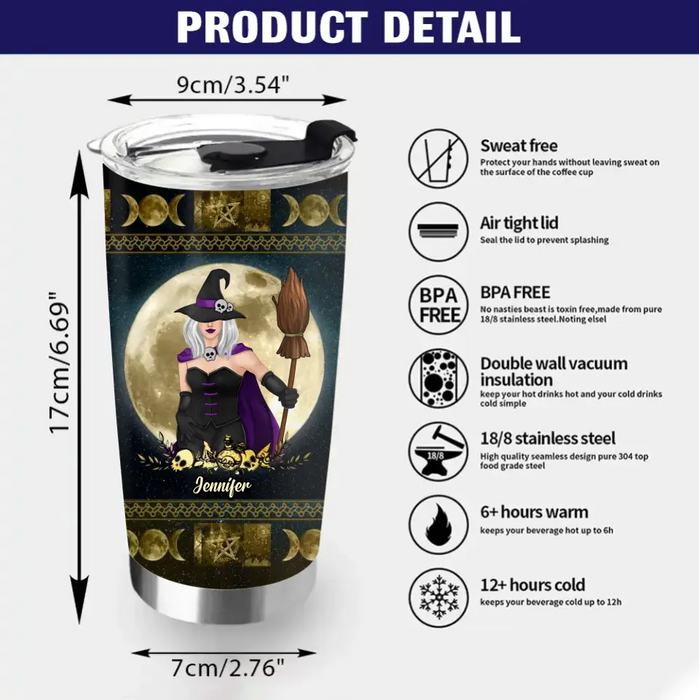 Custom Personalized Halloween Witch Tumbler - Gift Idea For Halloween/ Witch Lovers/ Friends - I'm The Crazy Witch