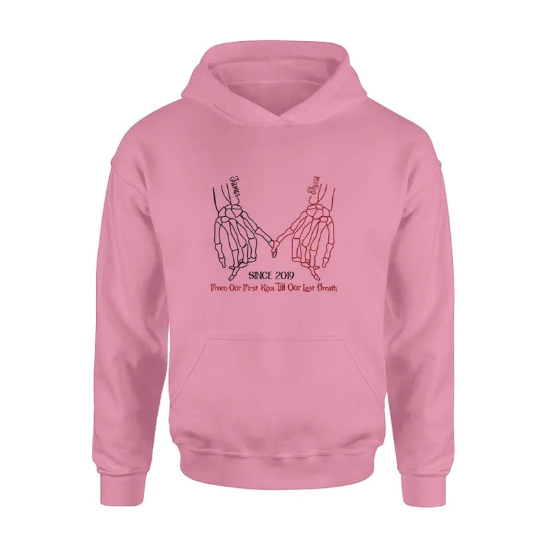 Personalized Couple Halloween T-shirt/Long Sleeve/Sweatshirt/Hoodie - Gift Idea For Couple - From Our First Kiss Till Our Last Breath