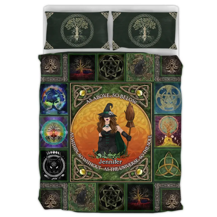 Custom Personalized Witch Quilt Bed Sets - Gift Idea For Witch Lovers/Halloween - As Above So Below