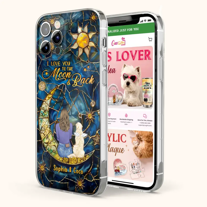 Custom Personalized Memorial Pet Phone Case - Memorial Gift Idea For Pet Lover - Case For iPhone/ Samsung - I Love You To The Moon & Back