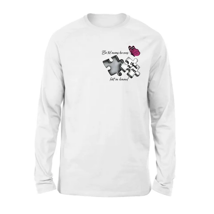 Personalisiertes Gedenk-Schmetterlings-Shirt/Hoodie - Gedenk Geschenkidee - Ein teil meines herzens lebt im himmel