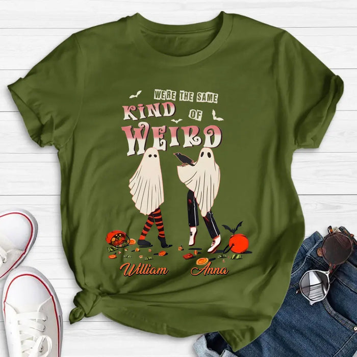 Custom Personalized Couple T-shirt/ Long Sleeve/ Sweatshirt/ Hoodie - Halloween Gift Idea For Couple - We're The Same Kind Of Weird