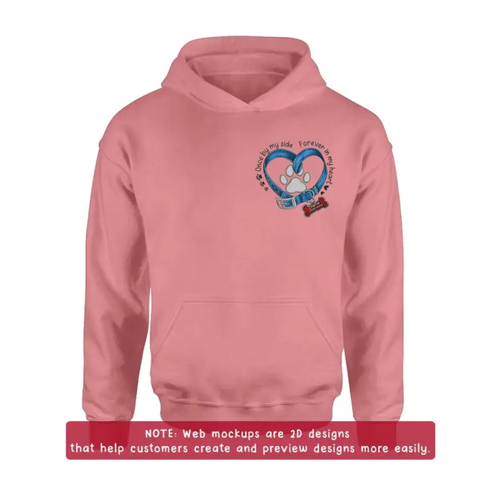 Custom Personalized Memorial Dog Embroidered T-shirt/ Sweater/ Hoodie - Once By My Side Forever In My Heart