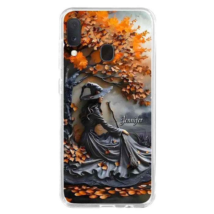 Custom Personalized Witch Broom Phone Case - Halloween/ Birthday Gift Idea For Yourself, Women, Witch Lovers - Case For iPhone/ Samsung