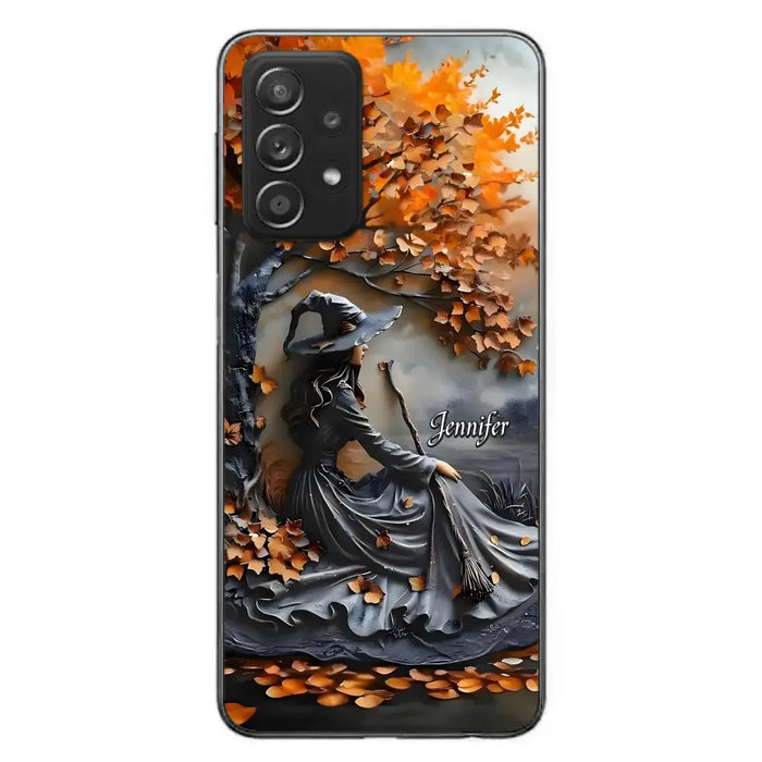 Custom Personalized Witch Broom Phone Case - Halloween/ Birthday Gift Idea For Yourself, Women, Witch Lovers - Case For iPhone/ Samsung