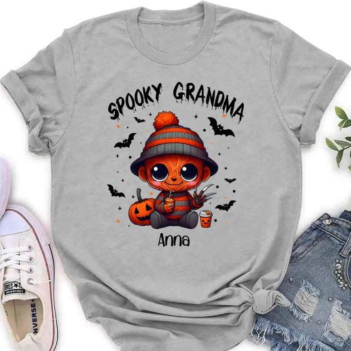 Custom Personalized Spooky Grandma T-shirt/ Long Sleeve/ Sweatshirt/ Hoodie - Holliday Gift Idea For Grandma/ Mother - Upto 6 Kids