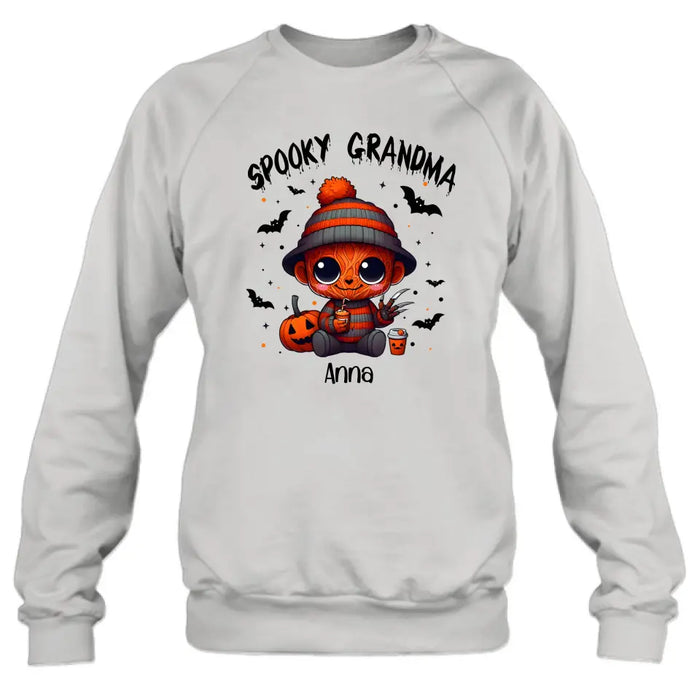 Custom Personalized Spooky Grandma T-shirt/ Long Sleeve/ Sweatshirt/ Hoodie - Holliday Gift Idea For Grandma/ Mother - Upto 6 Kids