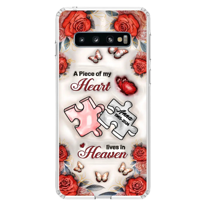 Custom Personalized Memorial Phone Case - Memorial Gift Idea - Case For iPhone/ Samsung - A Piece Of My Heart Lives In Heaven