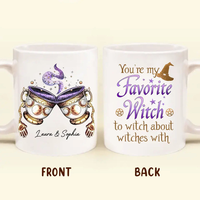 Personalized Best-Tea Coffee Mug - Gift Idea For Halloween/Witch/Besties - You're My Favorite Witch To Witch About Witches With