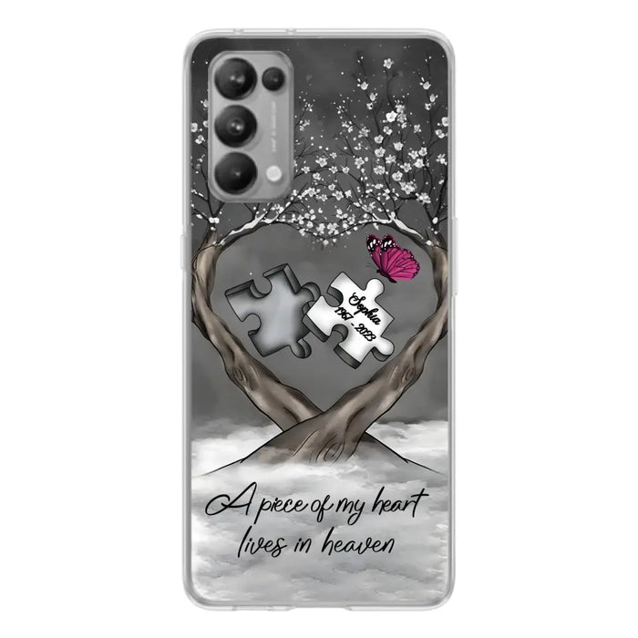 Custom Personalized Memorial Phone Case - Memorial Gift Idea For Family Member - Case For Xiaomi/ Oppo/ Huawei - A Piece Of My Heart Lives In Heaven