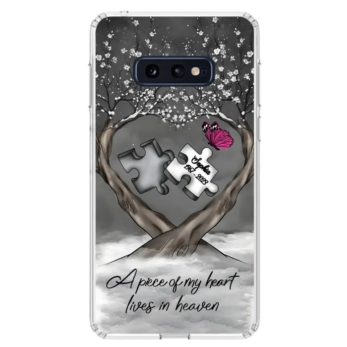 Custom Personalized Memorial Phone Case - Memorial Gift Idea For Family Member - Case For iPhone/ Samsung - A Piece Of My Heart Lives In Heaven