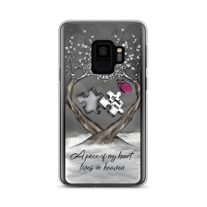 Custom Personalized Memorial Phone Case - Memorial Gift Idea For Family Member - Case For iPhone/ Samsung - A Piece Of My Heart Lives In Heaven