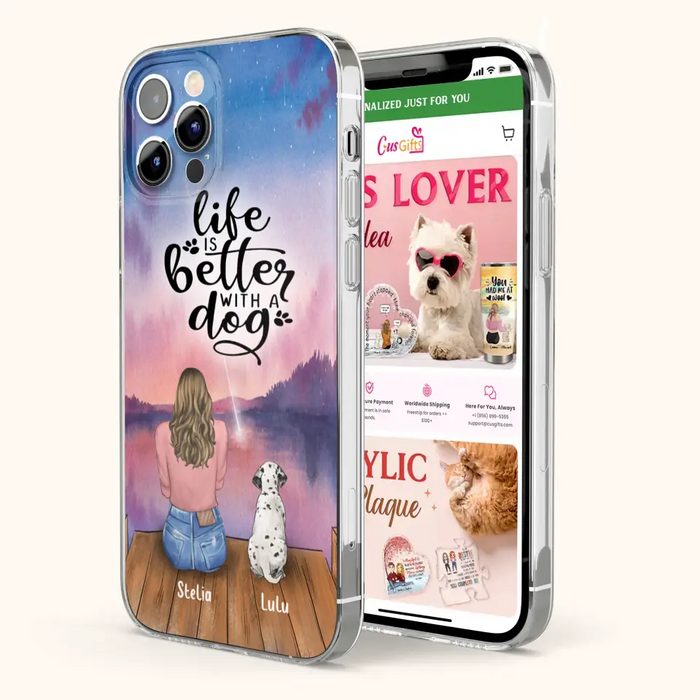 Personalized Dog Phone Case - Mother's Day Gift For Dog Mom - Up to 4 Dogs - iPhone/Samsung/Xiaomi