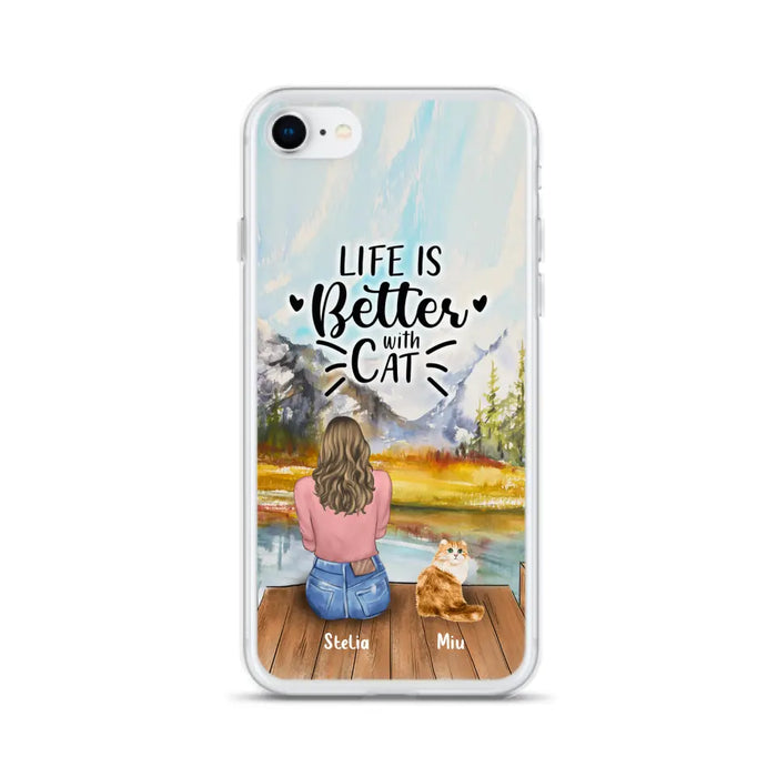 Custom Personalized Cat Mom Phone Case - Gifts For Cat Lovers With Upto 4 Cats - You Had Me At Meow - Case For iPhone, Samsung And Xiaomi