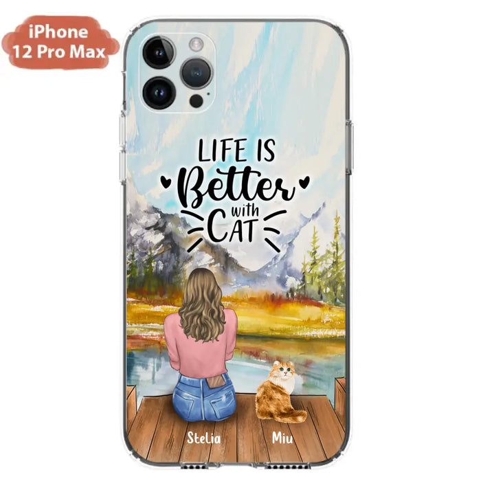 Custom Personalized Cat Mom Phone Case - Gifts For Cat Lovers With Upto 4 Cats - You Had Me At Meow - Case For iPhone, Samsung And Xiaomi