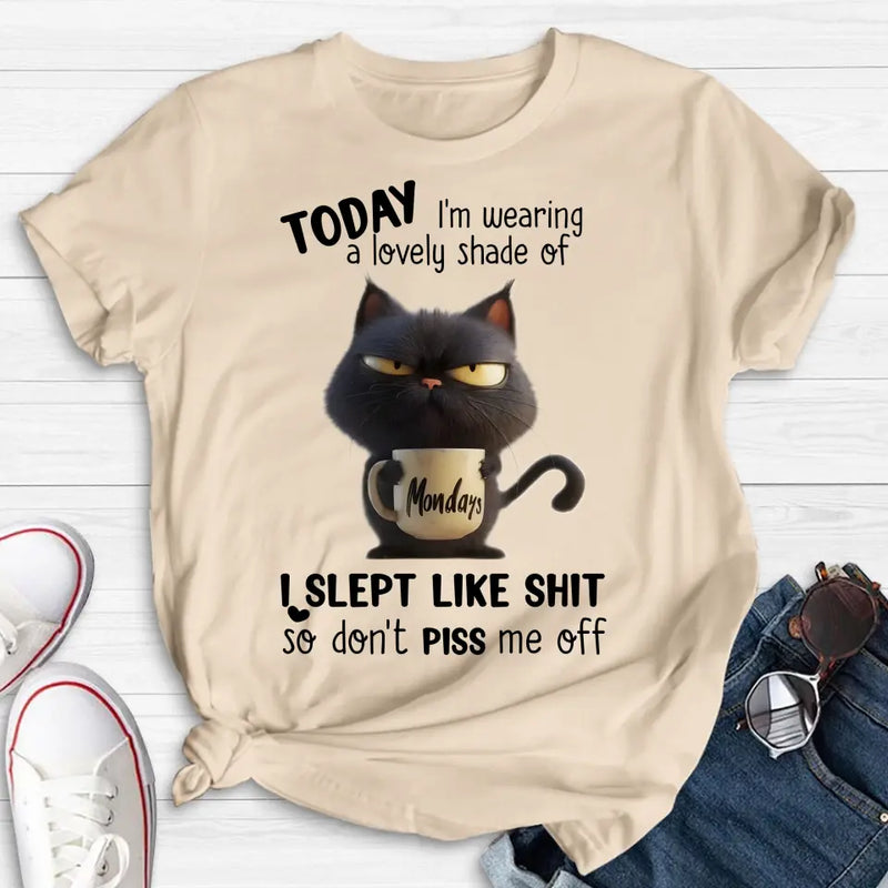 Personalized Grumpy Cat T-shirt/Long Sleeve/Sweatshirt/Hoodie - Gift Idea For Cat Lover/Mother/Friend - Today I'm Wearing A Lovely Shade Of