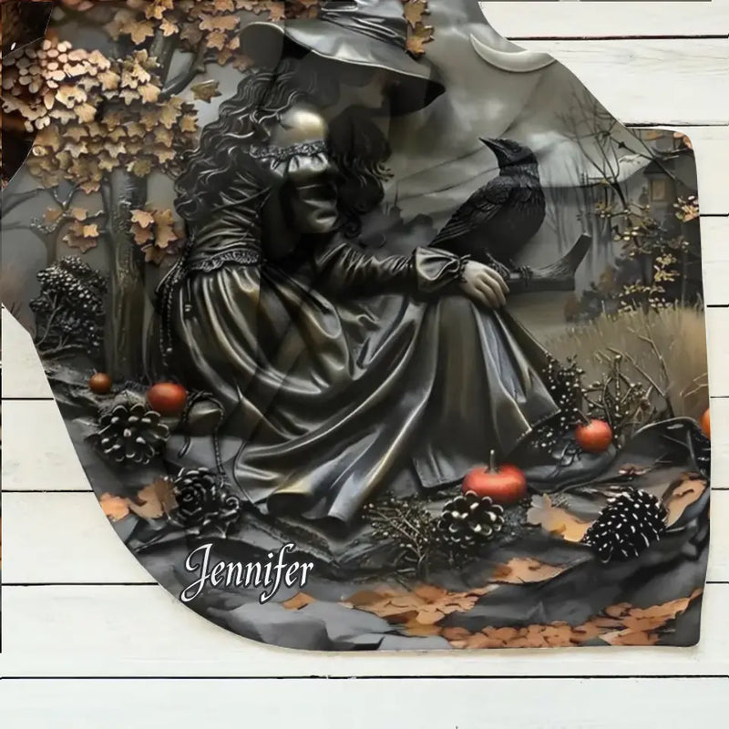 Personalized Witch Quilt/Fleece Throw Blanket - Halloween/Birthday Gift Idea For Yourself, Women, Witch Lovers