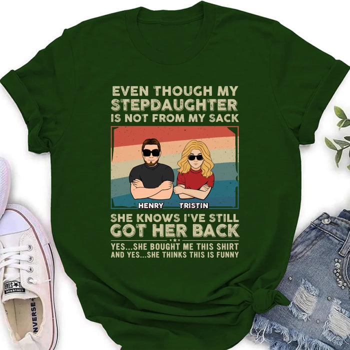 Personalized Stepdaughter Shirt/Hoodie - Gift Idea For Stepdaughter/Birthday - She Knows I've Still Got Her Back