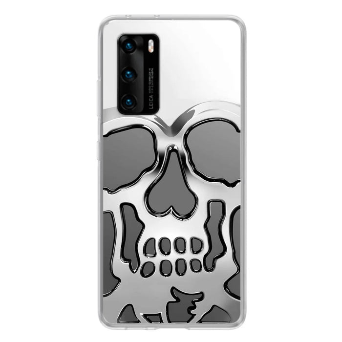 Custom Personalized Veteran Skull Metalic Phone Case - Gift Idea For Veteran - Case For Xiaomi/ Oppo/ Huawei