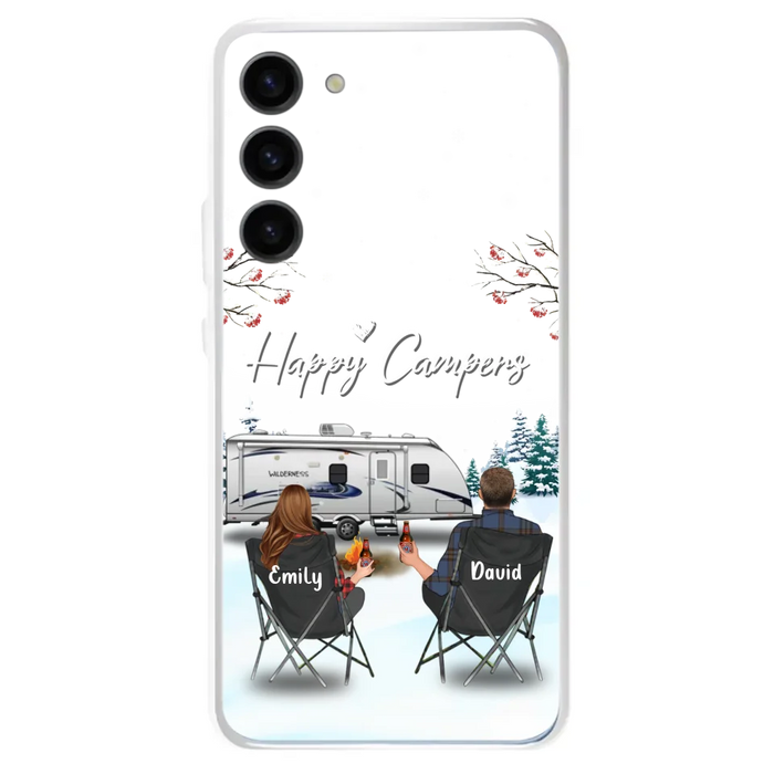 Custom Personalized Camping Phone Case - Gift Idea For Camping Lover/ Couple/ Family/ Friends - Happy Campers - Case For iPhone/Samsung