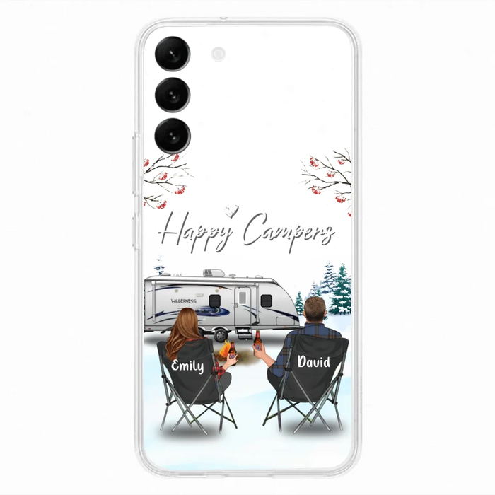 Custom Personalized Camping Phone Case - Gift Idea For Camping Lover/ Couple/ Family/ Friends - Happy Campers - Case For iPhone/Samsung