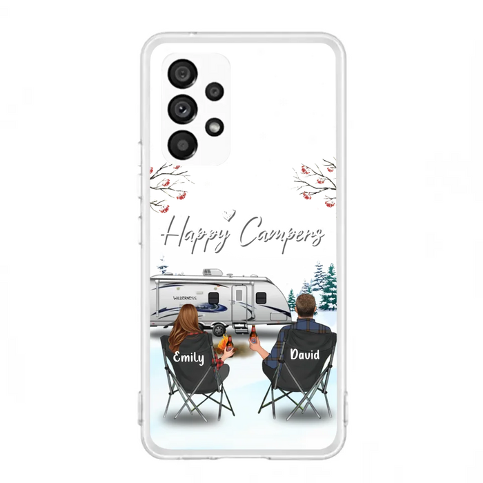 Custom Personalized Camping Phone Case - Gift Idea For Camping Lover/ Couple/ Family/ Friends - Happy Campers - Case For iPhone/Samsung