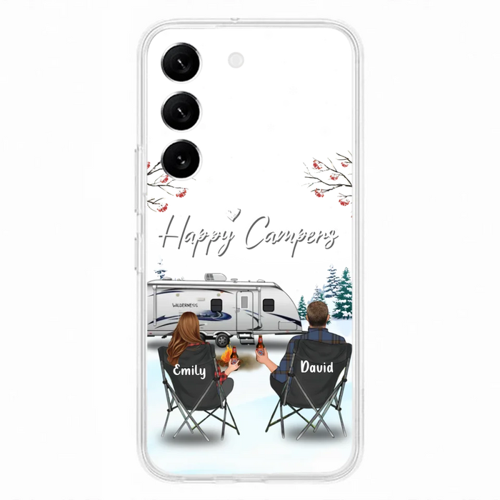 Custom Personalized Camping Phone Case - Gift Idea For Camping Lover/ Couple/ Family/ Friends - Happy Campers - Case For iPhone/Samsung