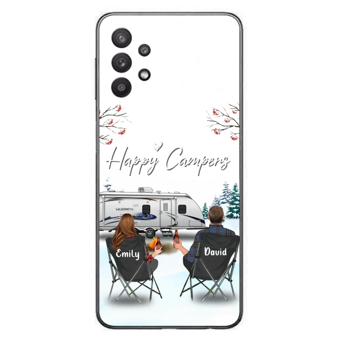 Custom Personalized Camping Phone Case - Gift Idea For Camping Lover/ Couple/ Family/ Friends - Happy Campers - Case For iPhone/Samsung