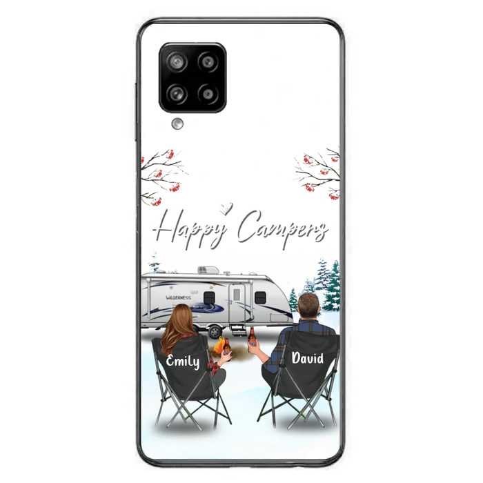 Custom Personalized Camping Phone Case - Gift Idea For Camping Lover/ Couple/ Family/ Friends - Happy Campers - Case For iPhone/Samsung