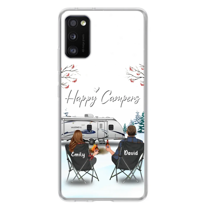 Custom Personalized Camping Phone Case - Gift Idea For Camping Lover/ Couple/ Family/ Friends - Happy Campers - Case For iPhone/Samsung