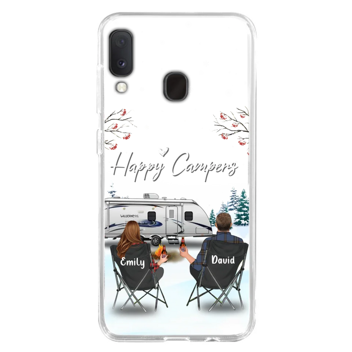 Custom Personalized Camping Phone Case - Gift Idea For Camping Lover/ Couple/ Family/ Friends - Happy Campers - Case For iPhone/Samsung